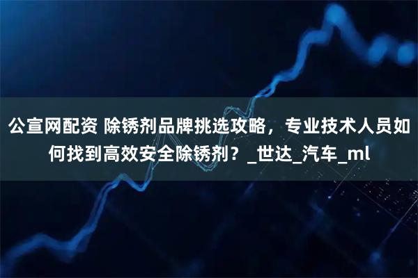 公宣网配资 除锈剂品牌挑选攻略，专业技术人员如何找到高效安全除锈剂？_世达_汽车_ml