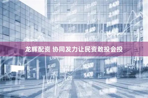 龙辉配资 协同发力让民资敢投会投