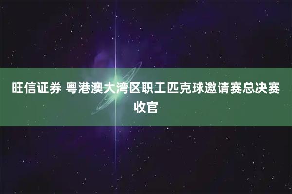 旺信证券 粤港澳大湾区职工匹克球邀请赛总决赛收官