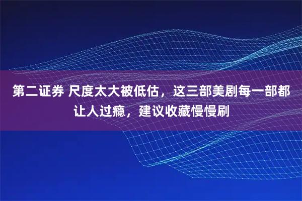 第二证券 尺度太大被低估，这三部美剧每一部都让人过瘾，建议收藏慢慢刷